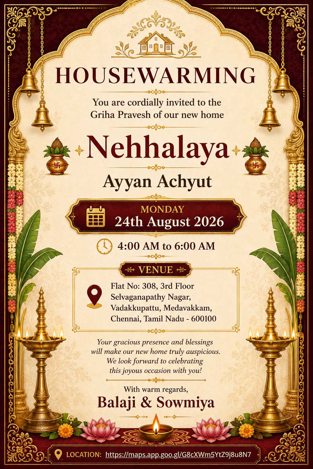 Nehhalaya Housewarming Invitation